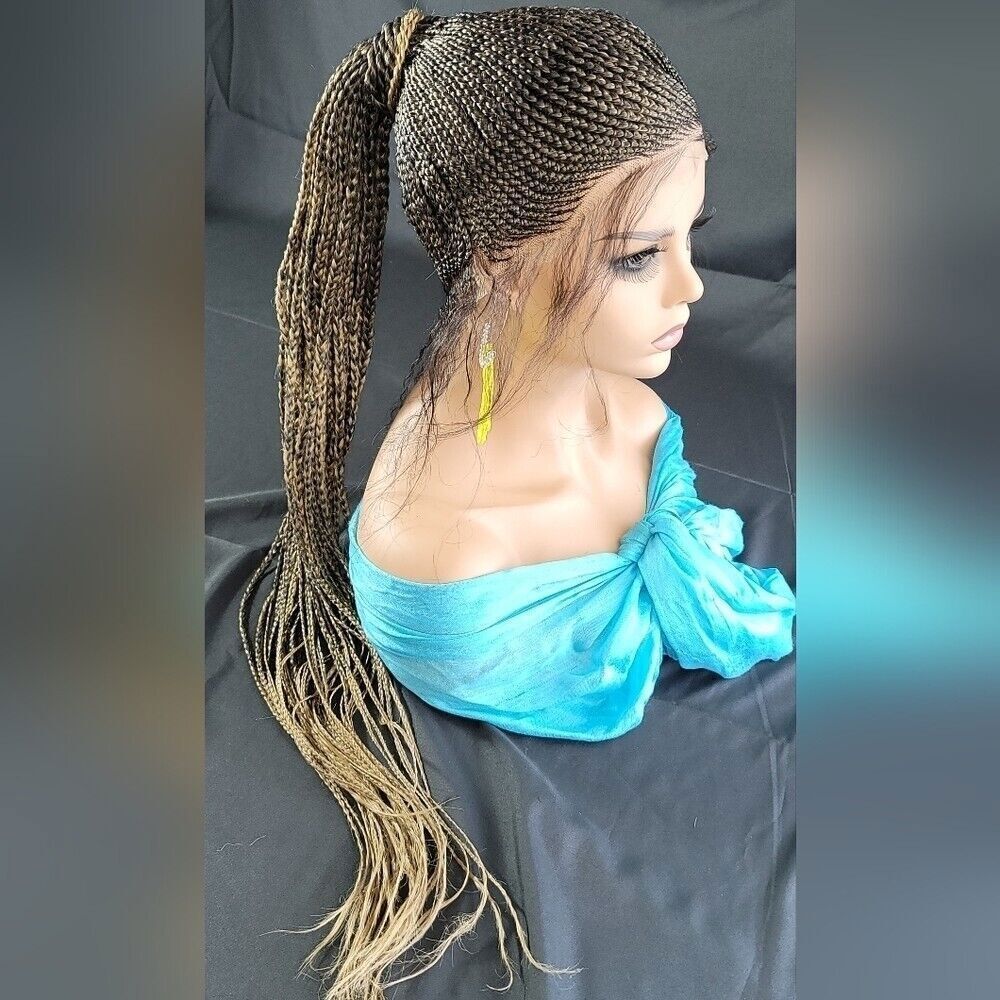 Handmade Braided Wig with Updo and Ponytail - NWT Color 2/27 Ombre long Wig - Picture 3 of 15
